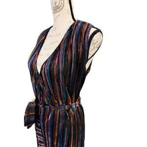 Rachel Roy Erma Wrap‎ Dress Metallic Rainbow